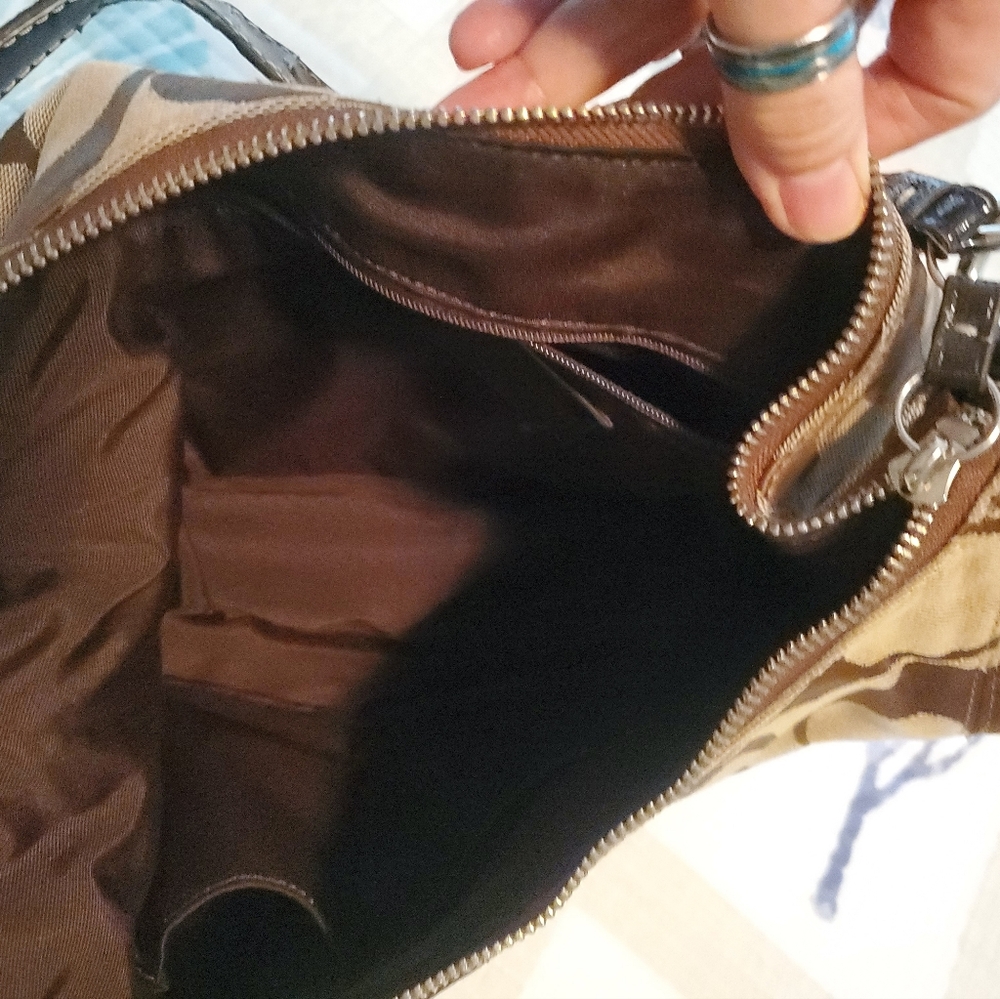 Coach Signature Brown Hobo style bag - Picture 8 of 12